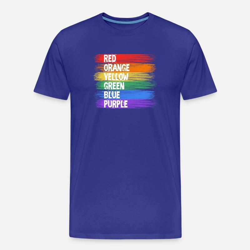 Regenbogenfarben Streifenkunst - Männer Premium Bio T-Shirt - Königsblau