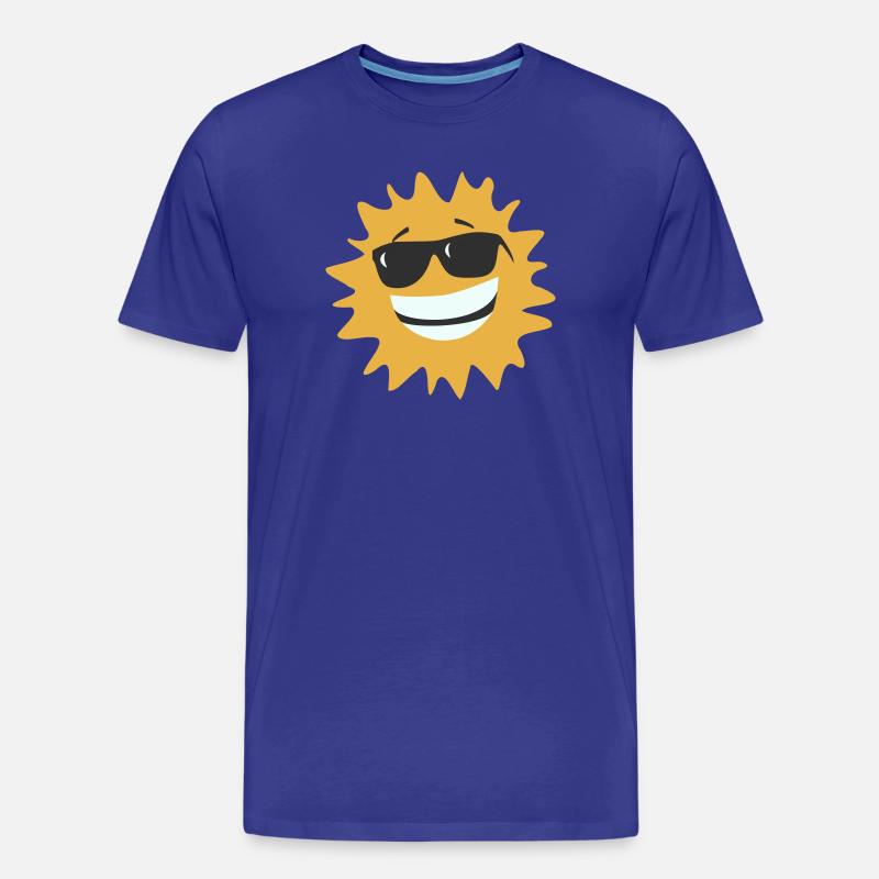 Sunburst lächelt mit Sonnenbrille - Männer Premium Bio T-Shirt - Königsblau