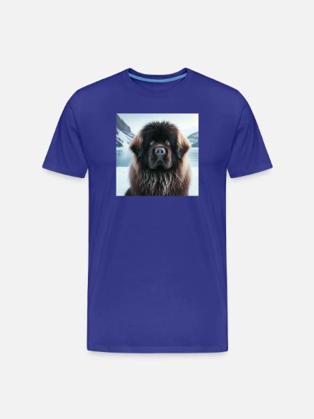 Newfoundland in the snow - Men's Premium Organic T-Shirt - royal blue