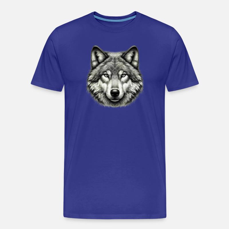 Wolf - Männer Premium Bio T-Shirt - Königsblau