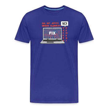 Kein Bild 🤬 Klumpat! Retro Computer Humor Design - Männer Premium Bio T-Shirt - Königsblau - Vorne - Damien (186cm)