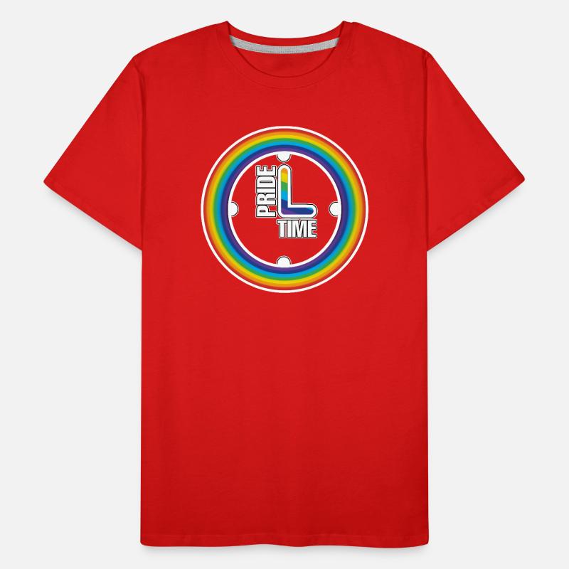 Rainbow Pride Ring Clock Men's Premium Organic T-Shirt