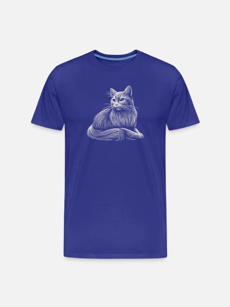 White Cat Patterns Light Strokes - Men's Premium Organic T-Shirt - royal blue