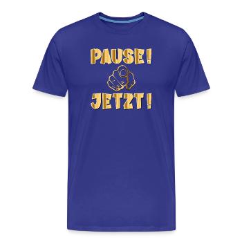 PAUSE JETZT - Männer Premium Bio T-Shirt - Königsblau - Vorne - Damien (186cm)