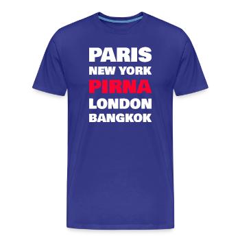 Chemise Pirna – Petites villes contre métropoles du monde - T-shirt bio Premium Homme - bleu roi - Devant - Damien (186cm)