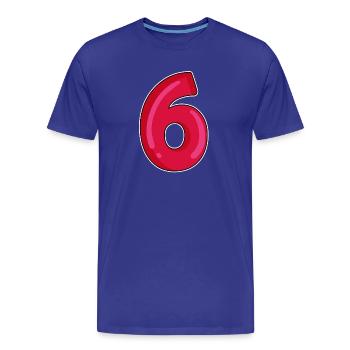 Sechs Zahl 6 Nummer rot - Männer Premium Bio T-Shirt - Königsblau - Vorne - Damien (186cm)