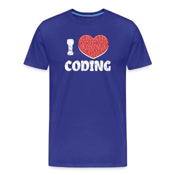 Développeur Heart Coding Statement Programmeur - T-shirt bio Premium Homme - bleu roi - Devant - Damien (186cm)