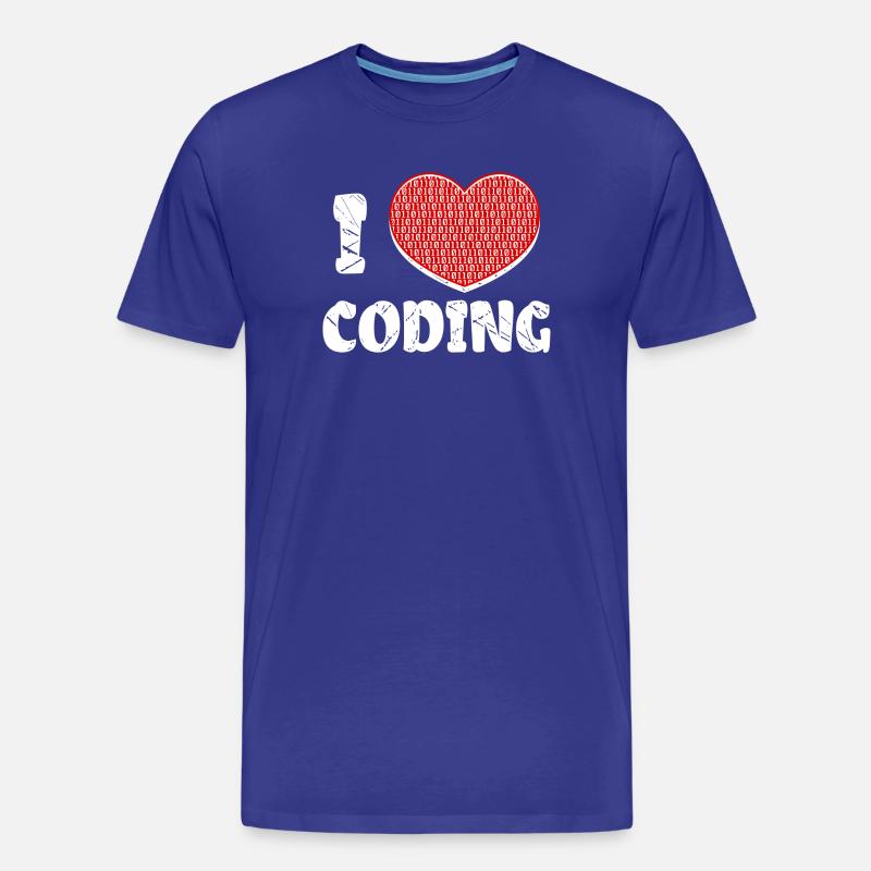 Developer Herz Coden Statement Programmierer - Männer Premium Bio T-Shirt - Königsblau