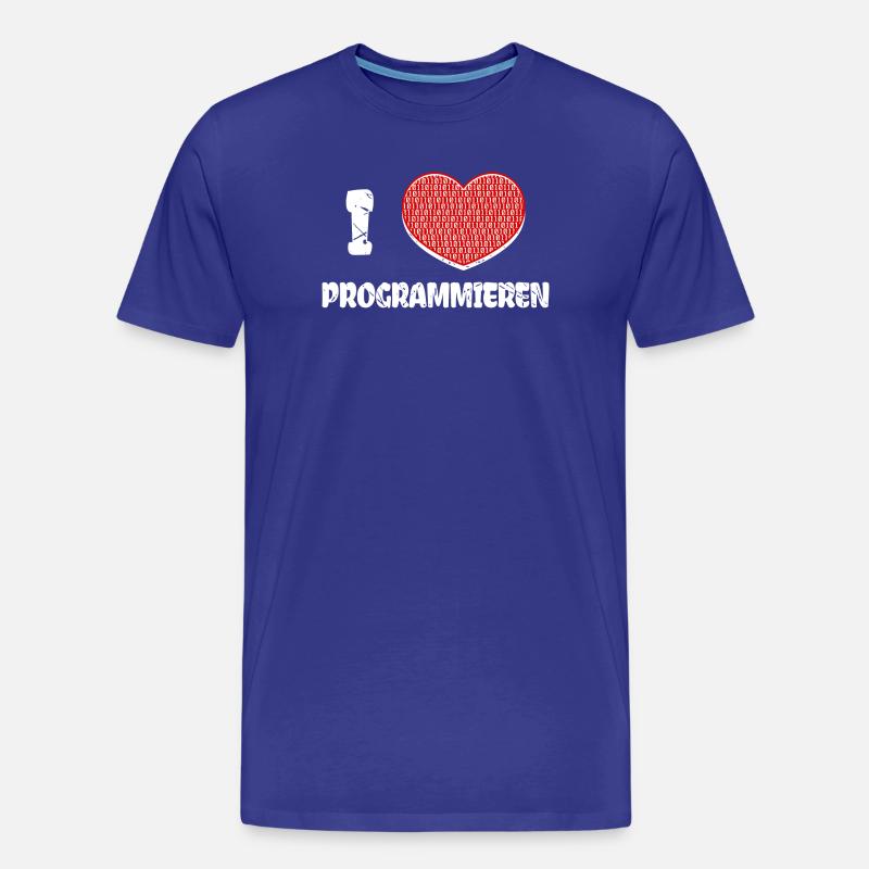 Developer Herz Programmierer Statement Informatik - Männer Premium Bio T-Shirt - Königsblau
