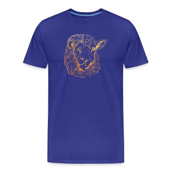 Lion and Lamb - Men's Premium Organic T-Shirt - royal blue - Front - Damien (186cm)