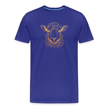 Lamb Portrait - Men's Premium Organic T-Shirt - royal blue - Front - Damien (186cm)