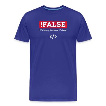 Debug Scripting Statement Développeur Code Nerd - T-shirt bio Premium Homme - bleu roi - Devant - Damien (186cm)