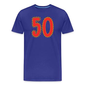 50. 50 JAHRE. 50-JÄHRIGES JUBILÄUM. 50-JÄHRIGES JUBILÄUM. - Männer Premium Bio T-Shirt - Königsblau - Vorne - Damien (186cm)