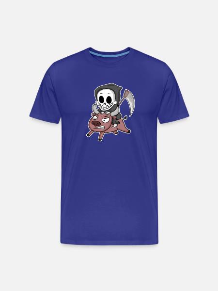 Grim Reaper Cow Motif - Men's Premium Organic T-Shirt - royal blue