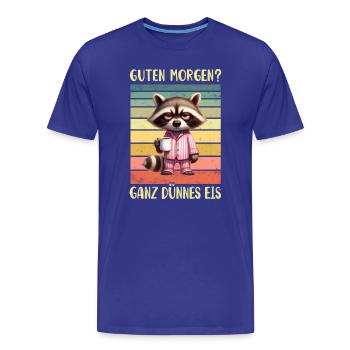 Waschbär Morgenmuffel - Männer Premium Bio T-Shirt - Königsblau - Vorne - Damien (186cm)