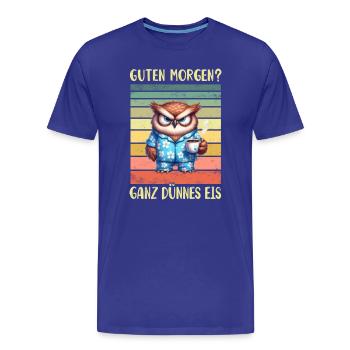 Eule Morgenmuffel - Männer Premium Bio T-Shirt - Königsblau - Vorne - Damien (186cm)