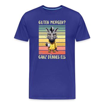 Zebra Morgenmuffel - Männer Premium Bio T-Shirt - Königsblau - Vorne - Damien (186cm)