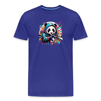 funny panda bear with graffiti and spray can - Men's Premium Organic T-Shirt - royal blue - Front - Damien (186cm)
