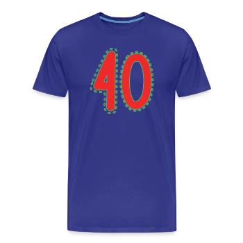 40. 40 ANS. 40e ANNIVERSAIRE. ANNIVERSAIRE 40 ANS. - T-shirt bio Premium Homme - bleu roi - Devant - Damien (186cm)