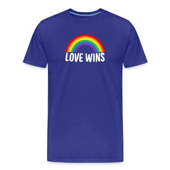 Love wins - Men's Premium Organic T-Shirt - royal blue - Front - Damien (186cm)