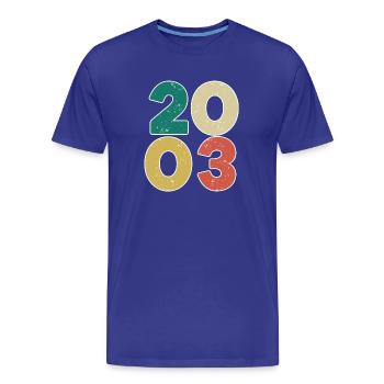 2003 - Jahrgang 2003 - Baujahr 2003 - Männer Premium Bio T-Shirt - Königsblau - Vorne - Damien (186cm)