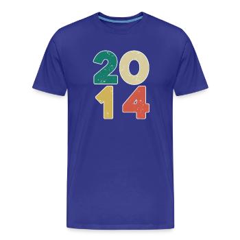 2014 - Jahrgang 2014 - Baujahr 2014 - Männer Premium Bio T-Shirt - Königsblau - Vorne - Damien (186cm)