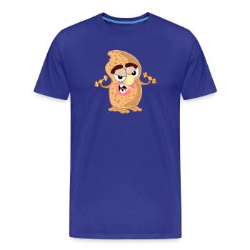 BIZEPS KRAFTTRAINING ERDNÜSSE - Männer Premium Bio T-Shirt - Königsblau - Vorne - Damien (186cm)