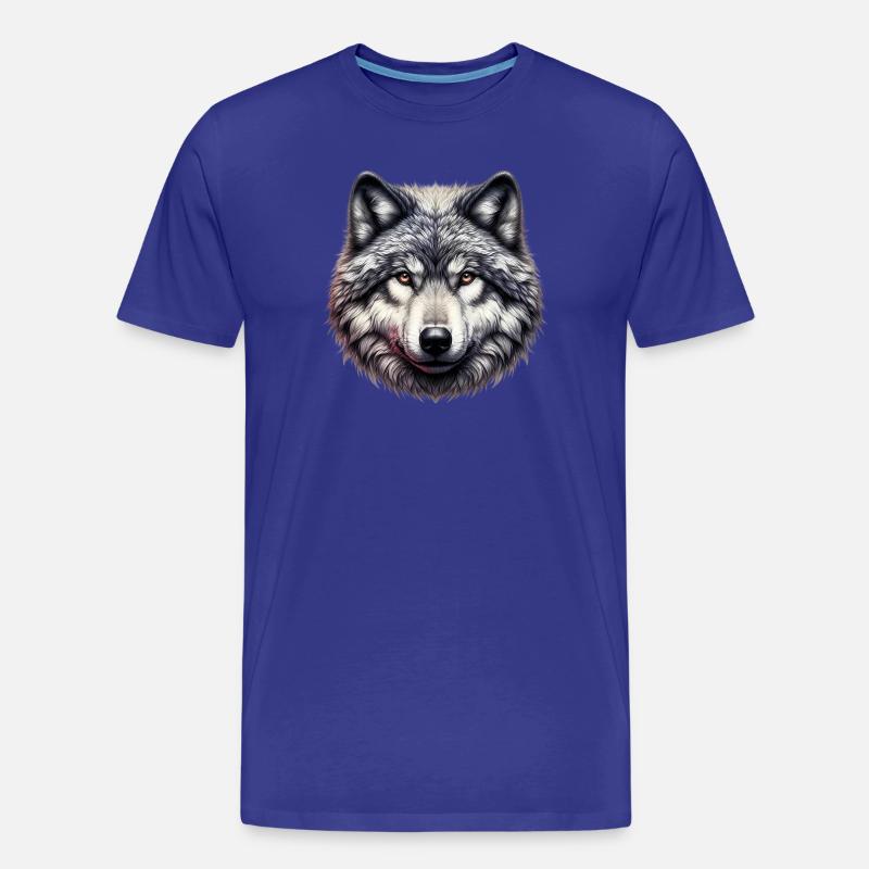 Wolf - Männer Premium Bio T-Shirt - Königsblau