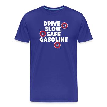 Gasoline Fuel Pump Energy Storage Refueling Statement - Men's Premium Organic T-Shirt - royal blue - Front - Damien (186cm)