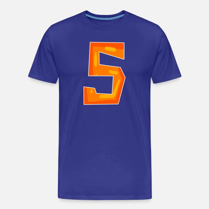 5 Orange - Männer Premium Bio T-Shirt - Königsblau