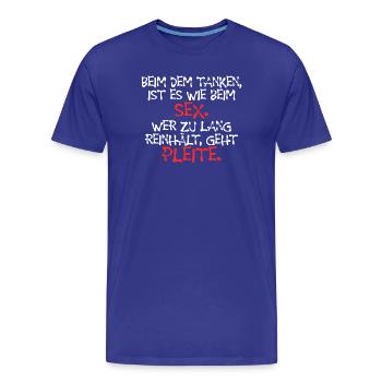 Refueling Statement Energy Storage Drive Fuel Pump - Men's Premium Organic T-Shirt - royal blue - Front - Damien (186cm)