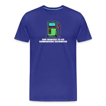 Zapfsäule Energie Tanken Statement Tankstelle - Männer Premium Bio T-Shirt - Königsblau - Vorne - Damien (186cm)