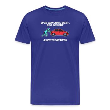 Refueling Car Statement Energy Storage Electricity - Men's Premium Organic T-Shirt - royal blue - Front - Damien (186cm)