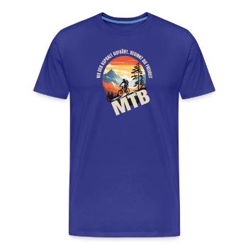 MTB: Wo der Asphalt aufhört, beginnt die Freiheit - Männer Premium Bio T-Shirt - Königsblau - Vorne - Damien (186cm)