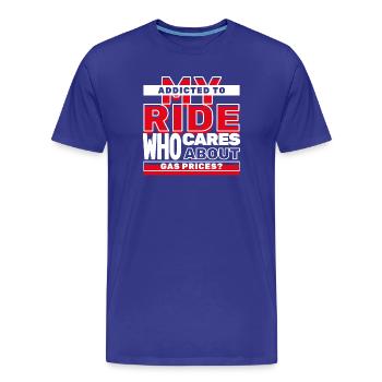 Station-service Gasoline Statement Energy Power Drive - T-shirt bio Premium Homme - bleu roi - Devant - Damien (186cm)