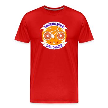 Déclaration de vélo Recharge d’énergie électrique - T-shirt bio Premium Homme - rouge - Devant - Damien (186cm)