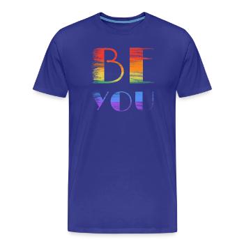 Be You Regenbogen Pinselkunst - Männer Premium Bio T-Shirt - Königsblau - Vorne - Damien (186cm)