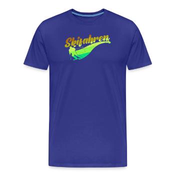 Schifahren Winter Skifahrer Wintersport Skiurlaub - Männer Premium Bio T-Shirt - Königsblau - Vorne - Damien (186cm)