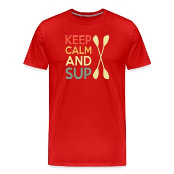 Casual Paddleboard Quote Design - Men's Premium Organic T-Shirt - red - Front - Damien (186cm)