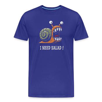 Schnecke, ich brauche Salat! - Männer Premium Bio T-Shirt - Königsblau - Vorne - Damien (186cm)