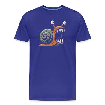Schnecke mit großen Zähnen - Männer Premium Bio T-Shirt - Königsblau - Vorne - Damien (186cm)
