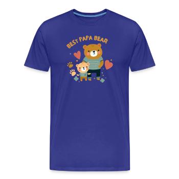 Fête des pères. Meilleur Papa Bear - T-shirt bio Premium Homme - bleu roi - Devant - Damien (186cm)
