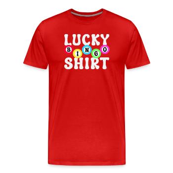 Bingo Bingo Players - Men's Premium Organic T-Shirt - red - Front - Damien (186cm)