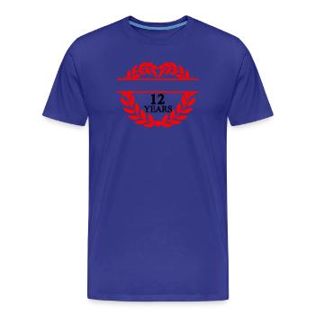 Name banner twelve years, heart laurel wreath - Men's Premium Organic T-Shirt - royal blue - Front - Damien (186cm)