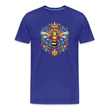 Lebhaftes, farbenfrohes Bienenkönigin Motiv - Männer Premium Bio T-Shirt - Königsblau - Vorne - Damien (186cm)