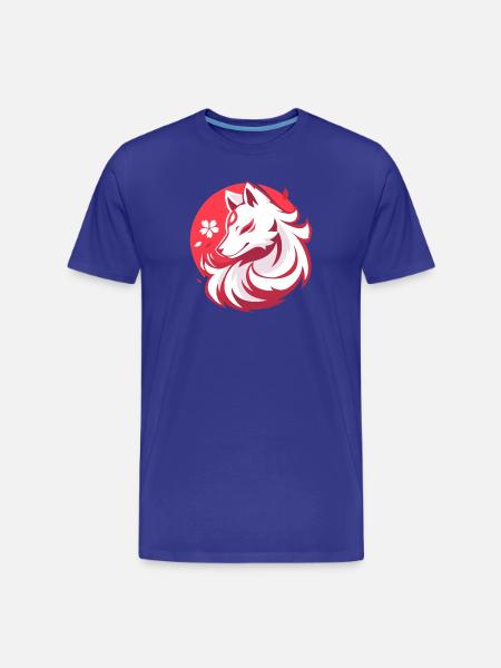 Asian Style White Fox - Men's Premium Organic T-Shirt - royal blue