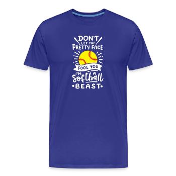 Softball Softball-Spieler - Männer Premium Bio T-Shirt - Königsblau - Vorne - Damien (186cm)