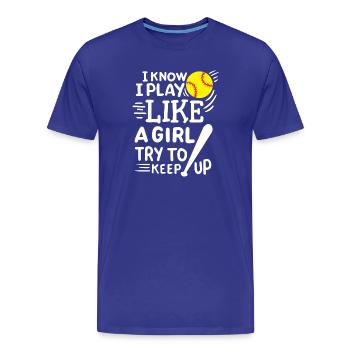 Softball Softball-Spieler - Männer Premium Bio T-Shirt - Königsblau - Vorne - Damien (186cm)