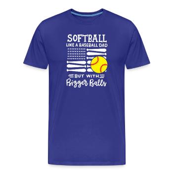 Softball Softball Papa - Männer Premium Bio T-Shirt - Königsblau - Vorne - Damien (186cm)