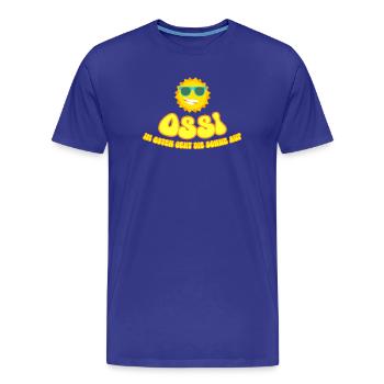 OSSI - Männer Premium Bio T-Shirt - Königsblau - Vorne - Damien (186cm)